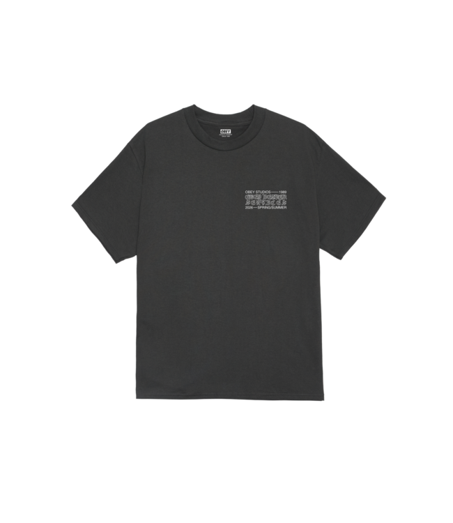 OBEY MENS DESIGN SERVICES SHORT SLEEVE TEE VINTAGE BLACK
