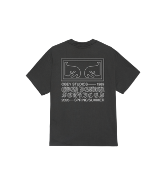 OBEY OBEY MENS DESIGN SERVICES SHORT SLEEVE TEE VINTAGE BLACK
