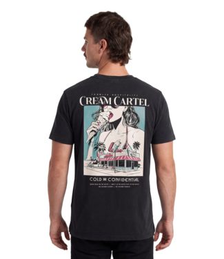 TEAMLTD TEAMLTD MENS CREAM CARTEL SHORT SLEEVE TEE WASHED BLACK