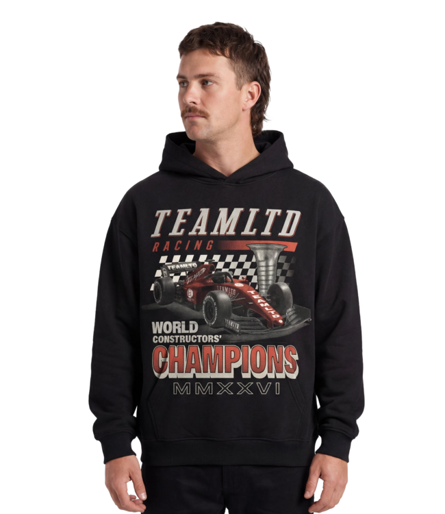 TEAMLTD MENS CHAMPIONS OVERSIZED PULLOVER HOODIE BLACK