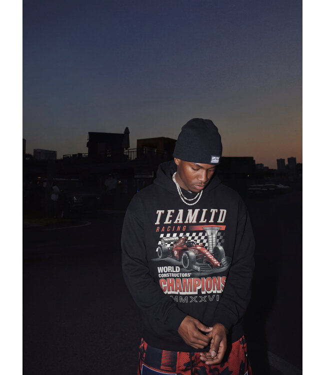 TEAMLTD MENS CHAMPIONS OVERSIZED PULLOVER HOODIE BLACK