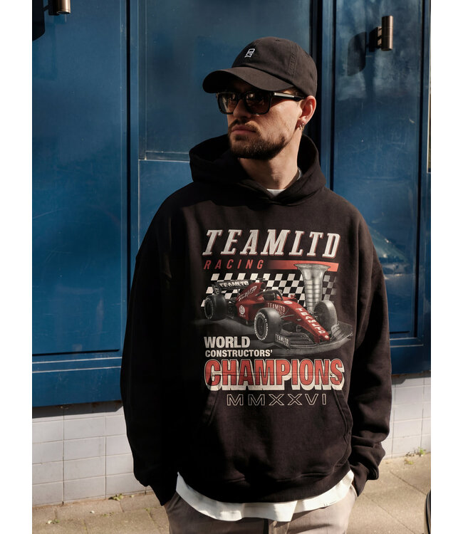 TEAMLTD MENS CHAMPIONS OVERSIZED PULLOVER HOODIE BLACK