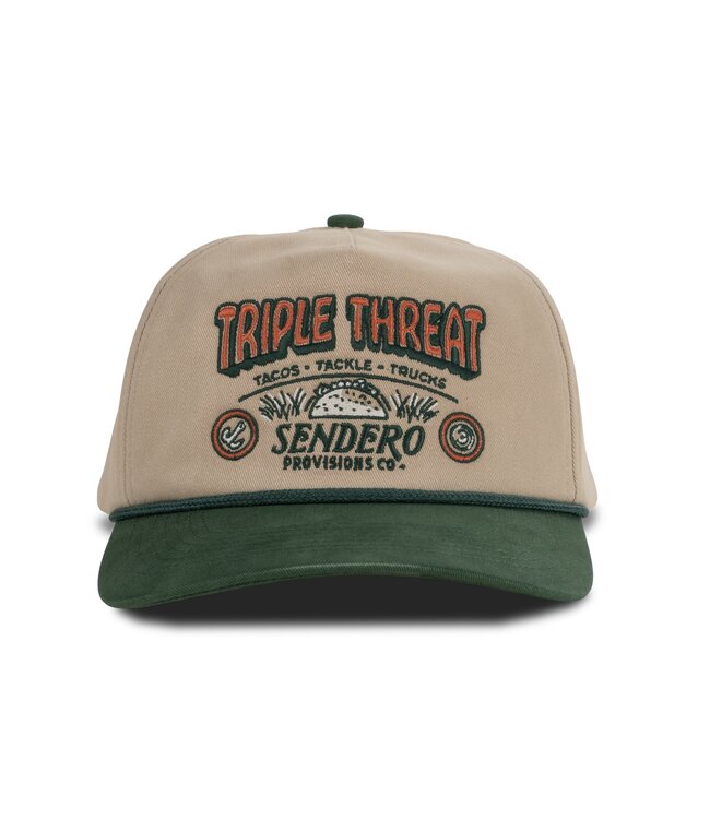 SENDERO MENS TRIPLE THREAT SNAPBACK HAT TAN