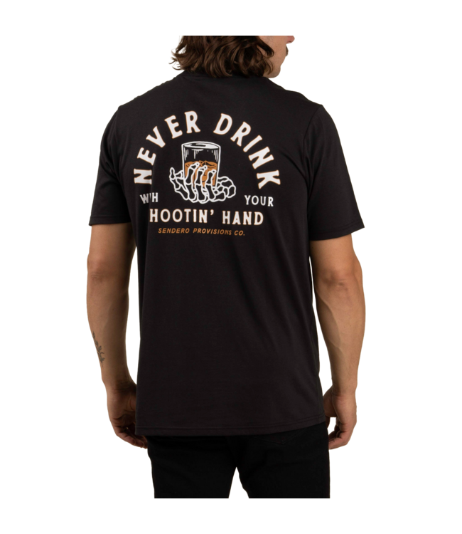 SENDERO MENS SHOOTIN HAND SHORT SLEEVE TEE BLACK