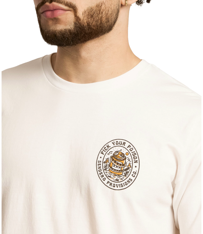 SENDERO MENS PICK YOUR POISON SHORT SLEEVE TEE VINTAGE WHITE