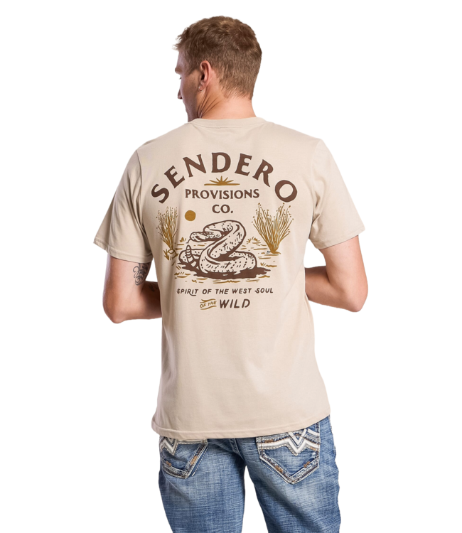 SENDERO MENS DIAMONDBACK POCKET SHORT SLEEVE TEE SAND