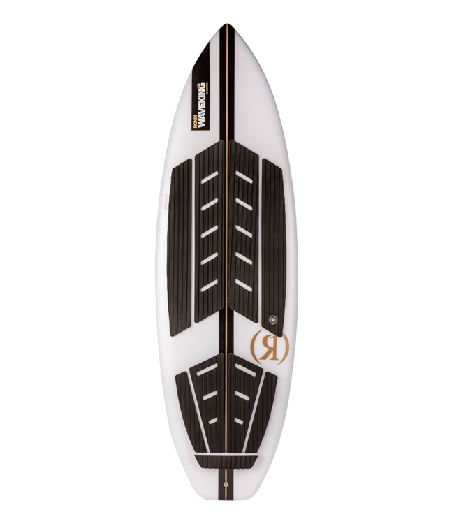 RONIX FLYWEIGHT WAVE KING SURFER WAKESURF BOARD WHITE/BLACK/GOLD 2026