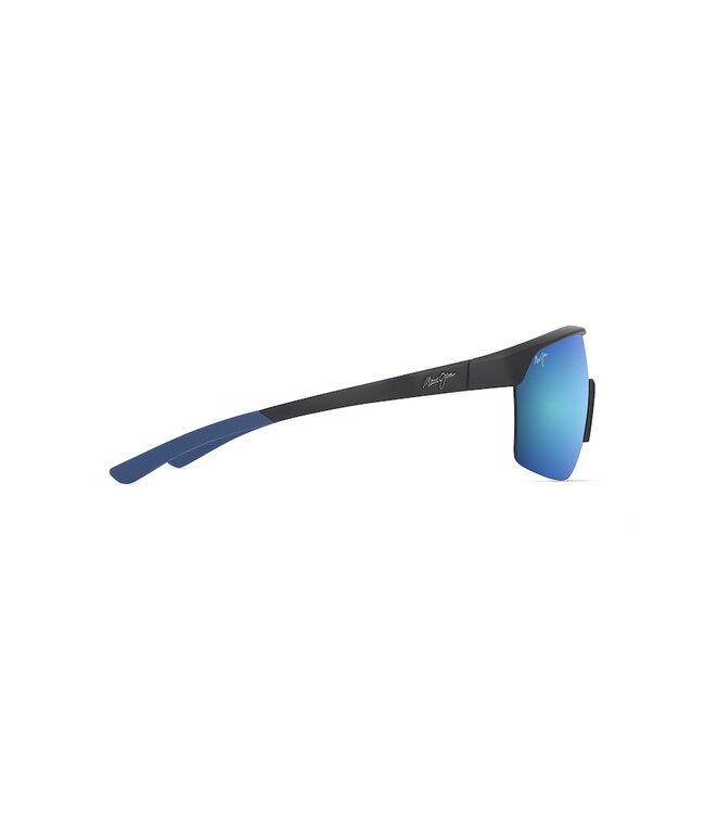 MAUI JIM PALULU SUNGLASSES MATTE BLACK w/ BLUE HAWAII POLAR