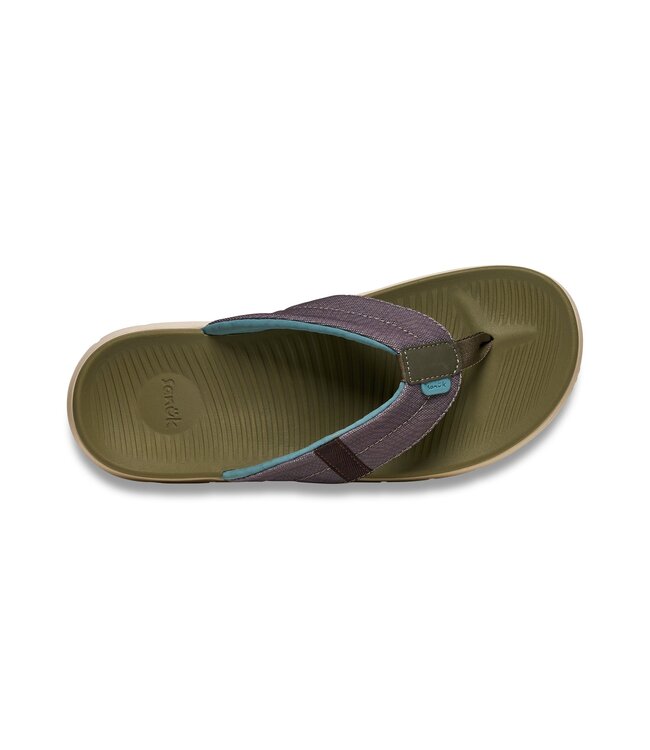 SANUK MENS BEER FOAMIE 3 PT SANDAL BURNT OLIVE