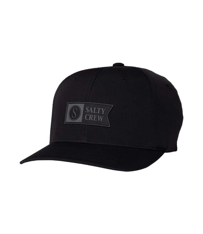 SALTY CREW MENS APEX 6 PANEL FLEXFIT BLACK