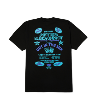 HUF MENS AFTER MIDNIGHT SHORT SLEEVE TEE BLACK