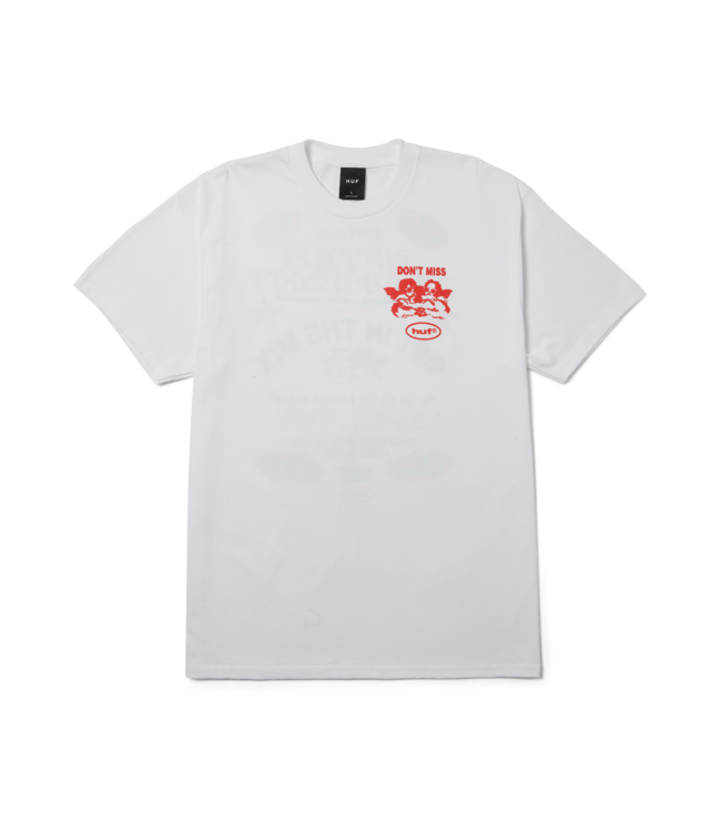 HUF MENS AFTER MIDNIGHT SHORT SLEEVE TEE WHITE