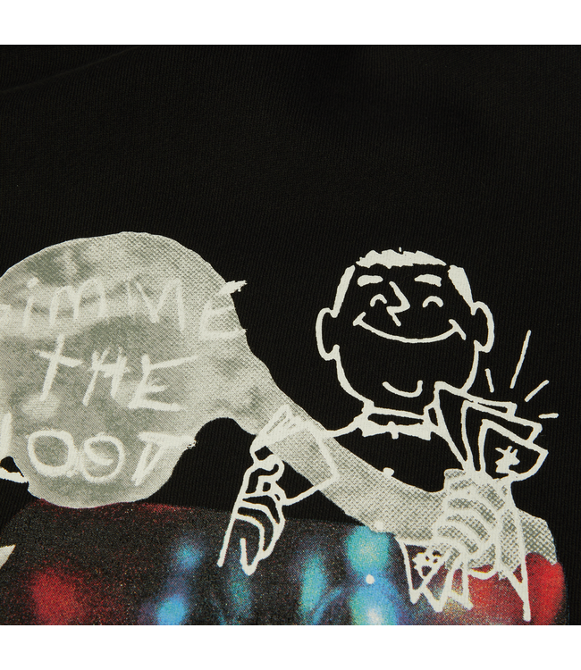 HUF MENS GIMME THE LOOT PULLOVER HOODIE BLACK