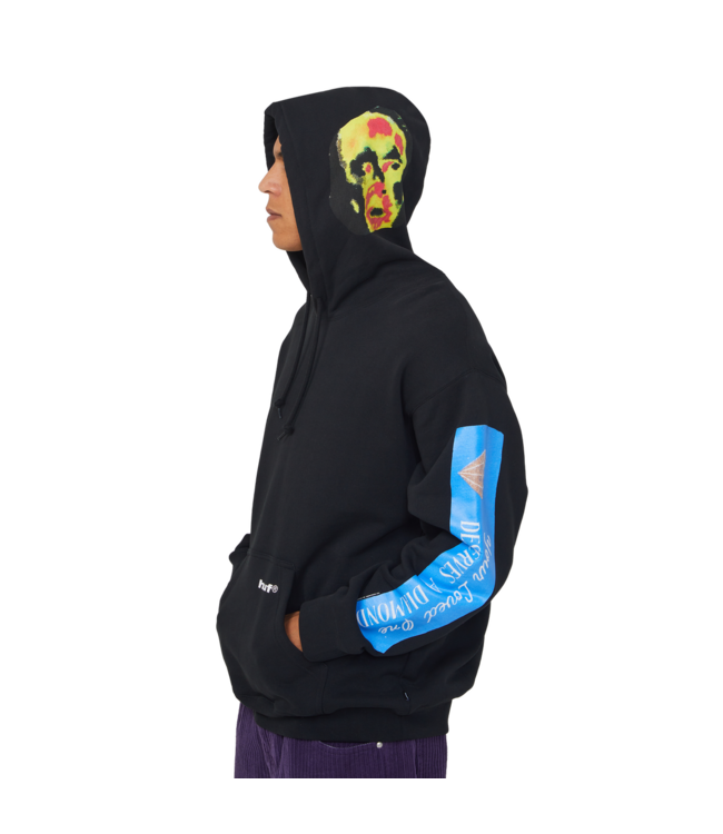 HUF MENS GIMME THE LOOT PULLOVER HOODIE BLACK