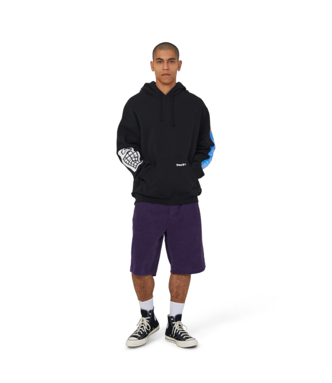 HUF MENS GIMME THE LOOT PULLOVER HOODIE BLACK