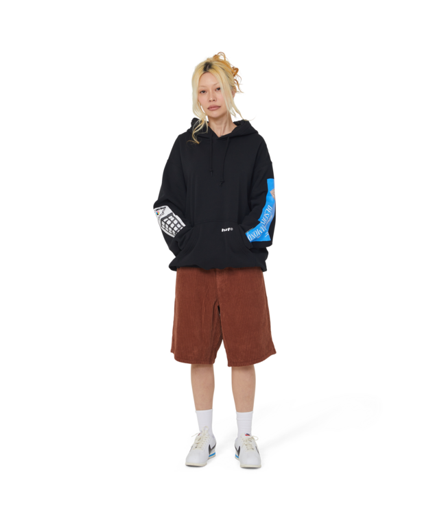 HUF MENS GIMME THE LOOT PULLOVER HOODIE BLACK