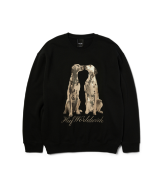 HUF MENS DOGGED CREW SWEATER BLACK