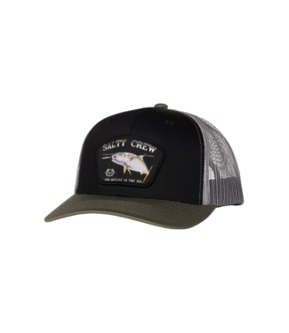 SALTY CREW MENS SURFACE RETRO TRUCKER BLACK/OLIVE