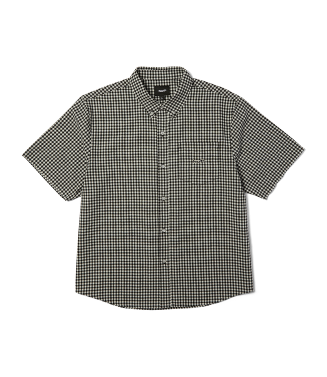 HUF MENS 89 MICRO GINGHAM OXFORD SHORT SLEEVE SHIRT BLACK/WHITE