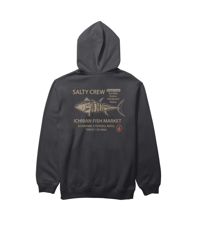 SALTY CREW MENS ICHIBAN PULLOVER HOODIE BLACK