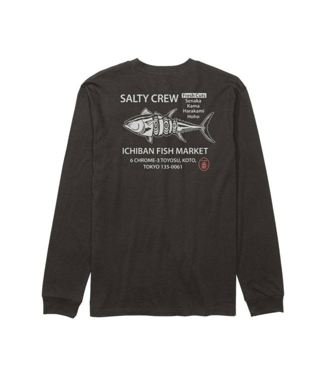 SALTY CREW MENS ICHIBAN LONG SLEEVE TEE BLACK