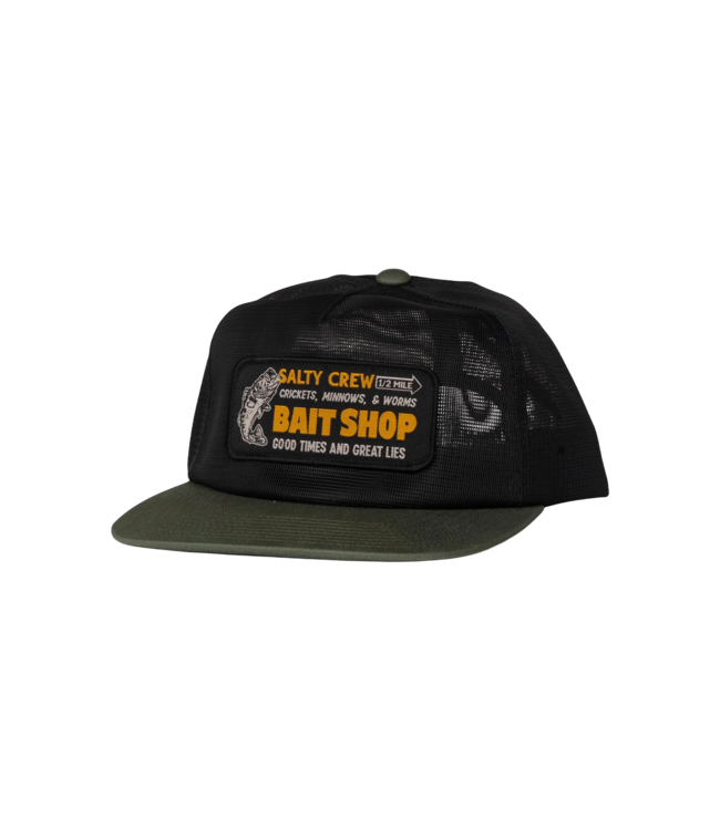 SALTY CREW MENS BAIT SHOP TRUCKER HAT GREEN/BLACK