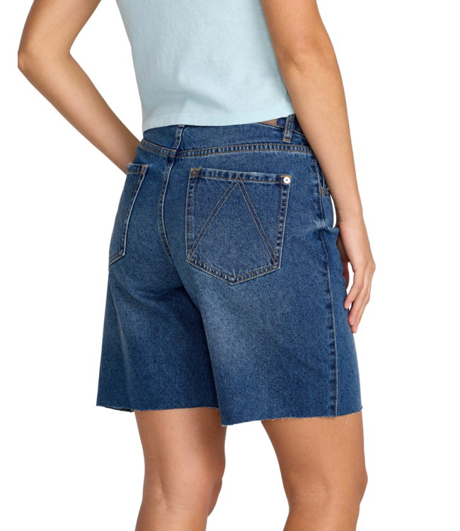 RVCA WOMENS LONG BEACH JORT SHORTS HARBOR BLUE