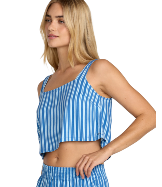 RIP CURL RVCA WOMENS BAKER TOP BLUE RELIC