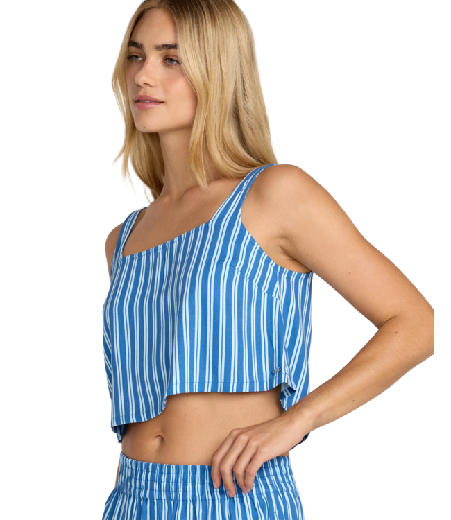 RVCA WOMENS BAKER TOP BLUE RELIC