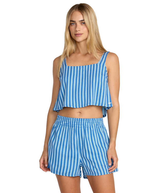 RVCA WOMENS BAKER TOP BLUE RELIC