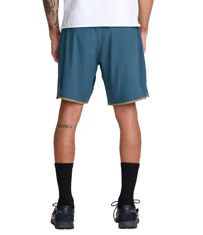RVCA MENS YOGGER STRETCH 17 SHORT DUCK BLUE