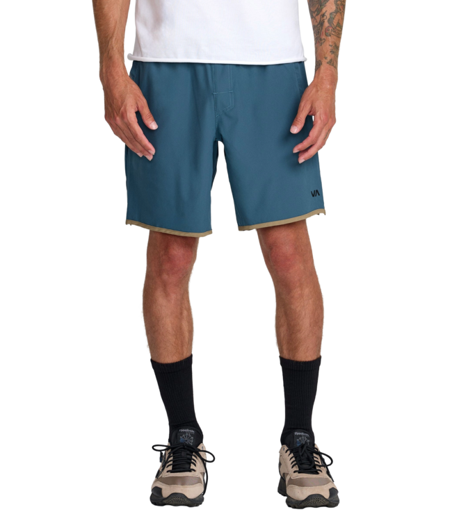 RVCA MENS YOGGER STRETCH 17 SHORT DUCK BLUE