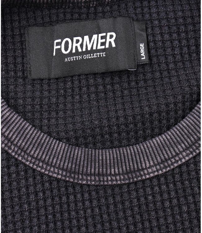 FORMER MENS AG ACID WAFFLE LONG SLEEVE TEE ACID BLACK