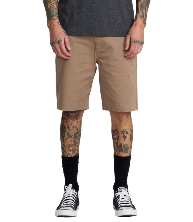 RVCA MENS WEEKEND STRETCH SHORT 20" DARK KHAKI