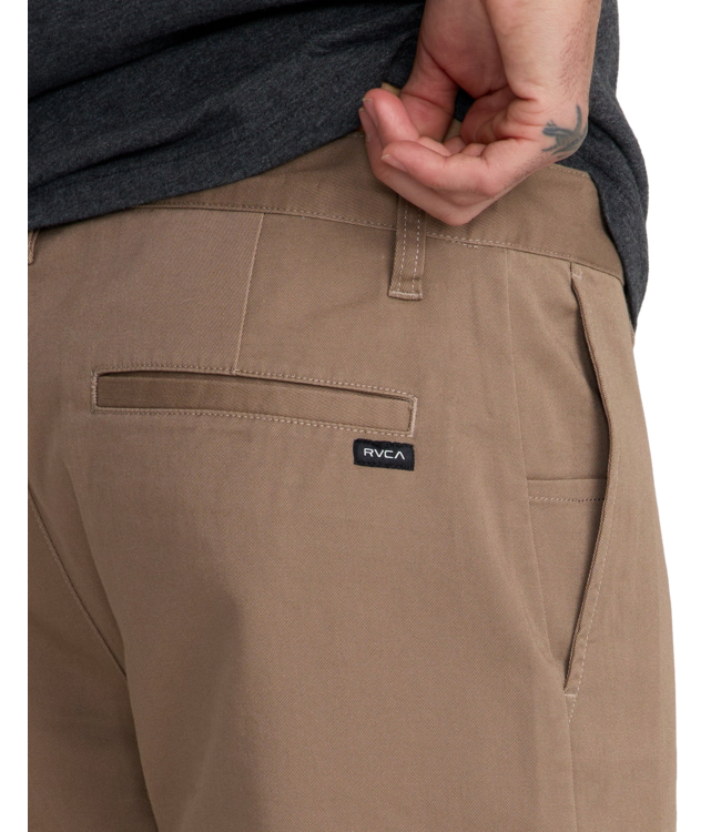 RVCA MENS WEEKEND STRETCH SHORT 20" DARK KHAKI