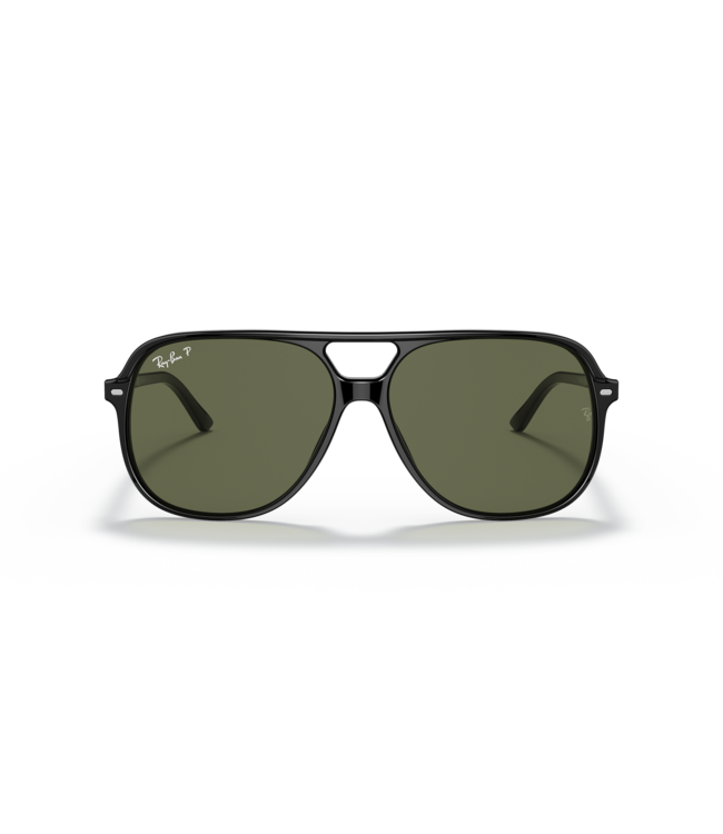 RAY-BAN BILL SUNGLASSES BLACK w/ GREEN POLAR