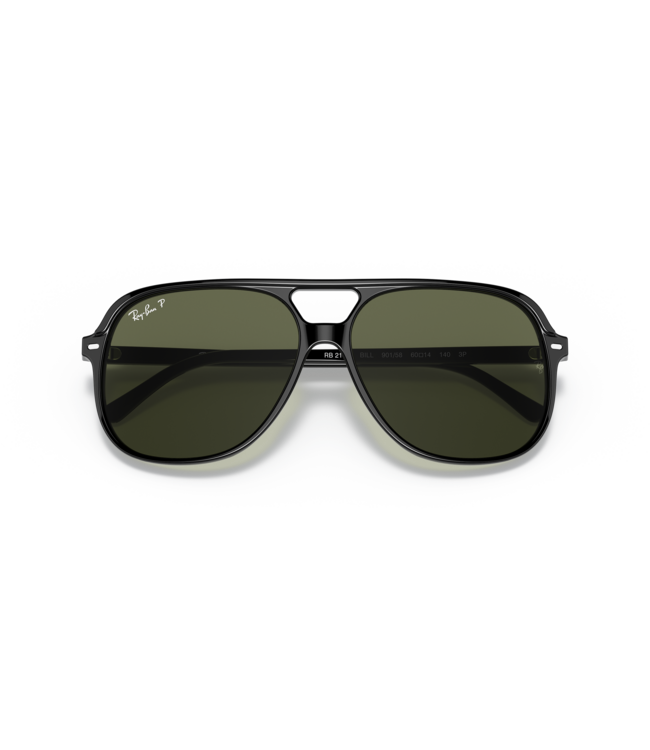 RAY-BAN BILL SUNGLASSES BLACK w/ GREEN POLAR