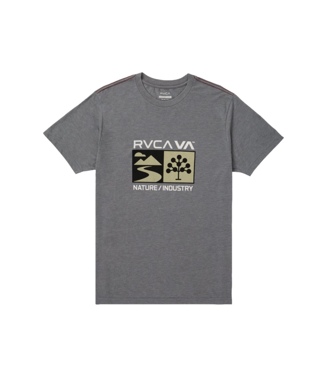 RVCA MENS HARVESTER SHORT SLEEVE TEE SMOKE