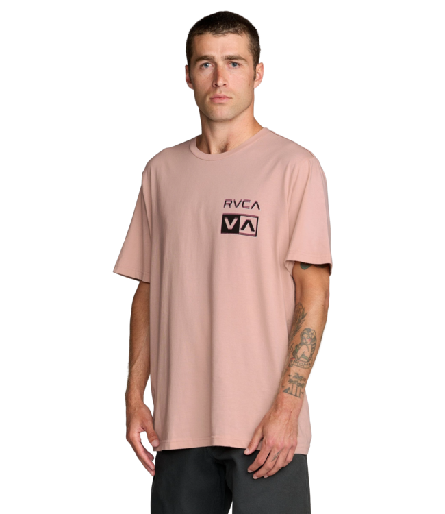 RVCA MENS GLITCH SHORT SLEEVE TEE MAUVE