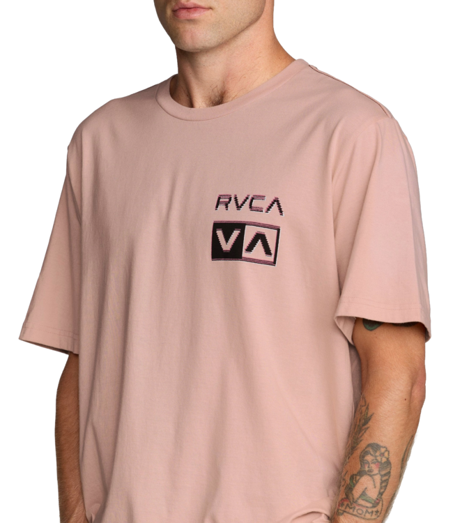 RVCA MENS GLITCH SHORT SLEEVE TEE MAUVE