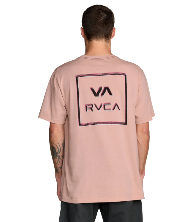 RVCA MENS GLITCH SHORT SLEEVE TEE MAUVE