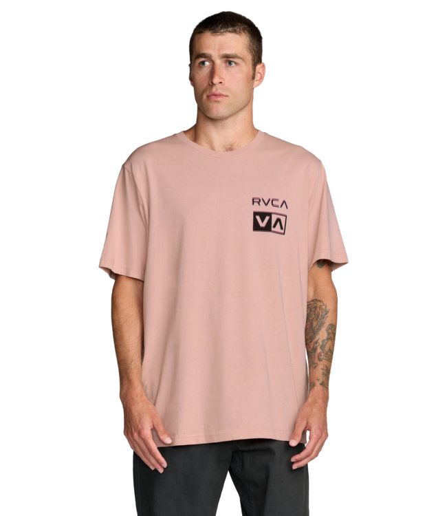 RVCA MENS GLITCH SHORT SLEEVE TEE MAUVE
