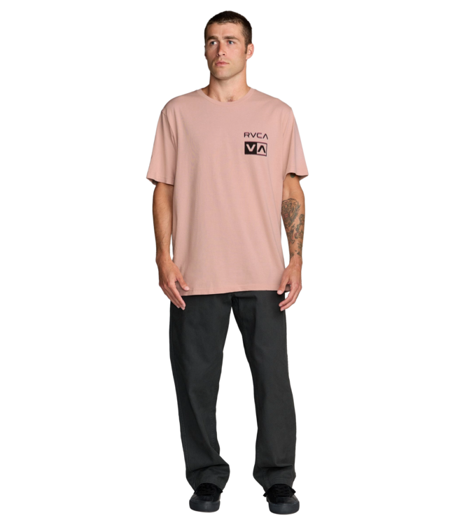 RVCA MENS GLITCH SHORT SLEEVE TEE MAUVE