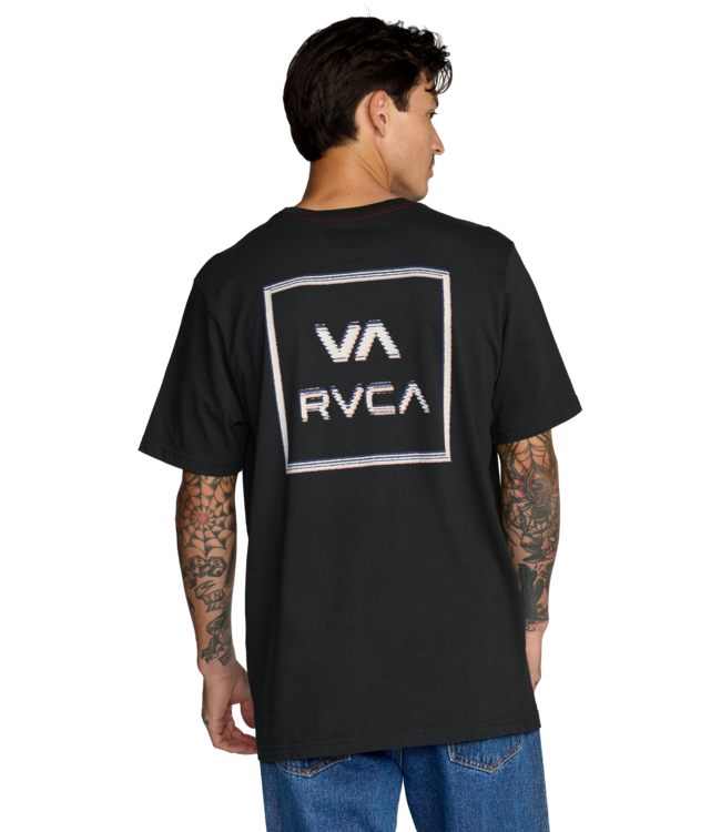 RVCA MENS GLITCH SHORT SLEEVE TEE BLACK