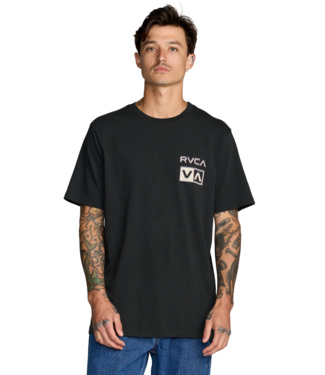 RVCA MENS GLITCH SHORT SLEEVE TEE BLACK