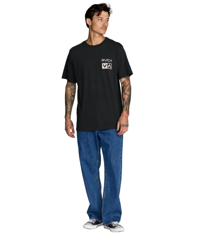 RVCA MENS GLITCH SHORT SLEEVE TEE BLACK