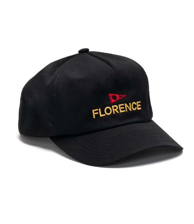 FLORENCE MENS LOGO TWILL SNAPBACK HAT BLACK