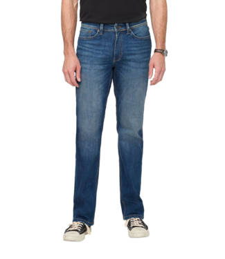 DUER DUER MENS PERF STRAIGHT DENIM PANTS DUSTBOWL BLUE