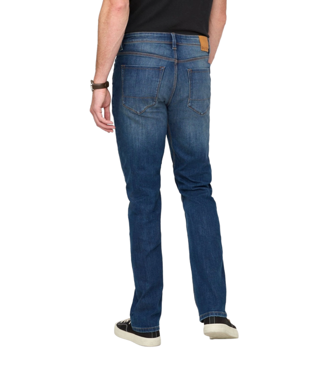 DUER MENS PERF STRAIGHT DENIM PANTS DUSTBOWL BLUE
