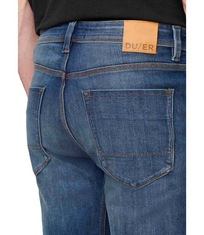 DUER MENS PERF STRAIGHT DENIM PANTS DUSTBOWL BLUE